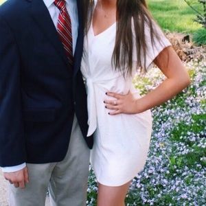 White and Black spotted knot dress